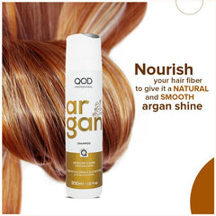 QOD Professional Argan Shampoo 300ml, For Damaged & Dry Hair, Revitalises Hair, Sulphate Free