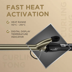 IKONIC CURLING TONG- 19MM (BLACK & GOLDEN)