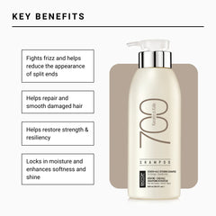 Biotop Professional 700 Keratin + Kale Shampoo 250Ml| Calming Chamomile|Paraben, SLS & Sulfate free|For Damaged, Coarse or Chemically Treated Hair