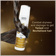 QOD Professional Argan Shampoo 300ml, For Damaged & Dry Hair, Revitalises Hair, Sulphate Free