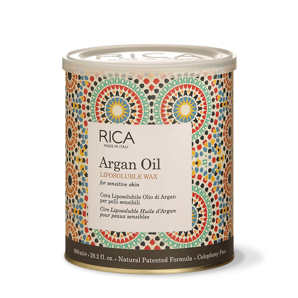 Rica Argan Oil Liposoluble Wax For Sensitive Skin With Glyceryl Rosinate & Natural Beeswax (800ml)