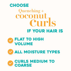 OGX Quenching + Coconut Curls Curl-Defining Shampoo, Hydrating & Nourishing Curly Hair Shampoo with Coconut Oil, Citrus Oil & Honey, Paraben-Free, Sulfate-Free Surfactants, 385ml