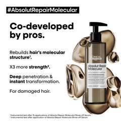 L'oreal Professionnel Paris Absolut Repair Molecular Deep Repairing Hair Rinse-off Serum For Damaged Hair - 250 Ml