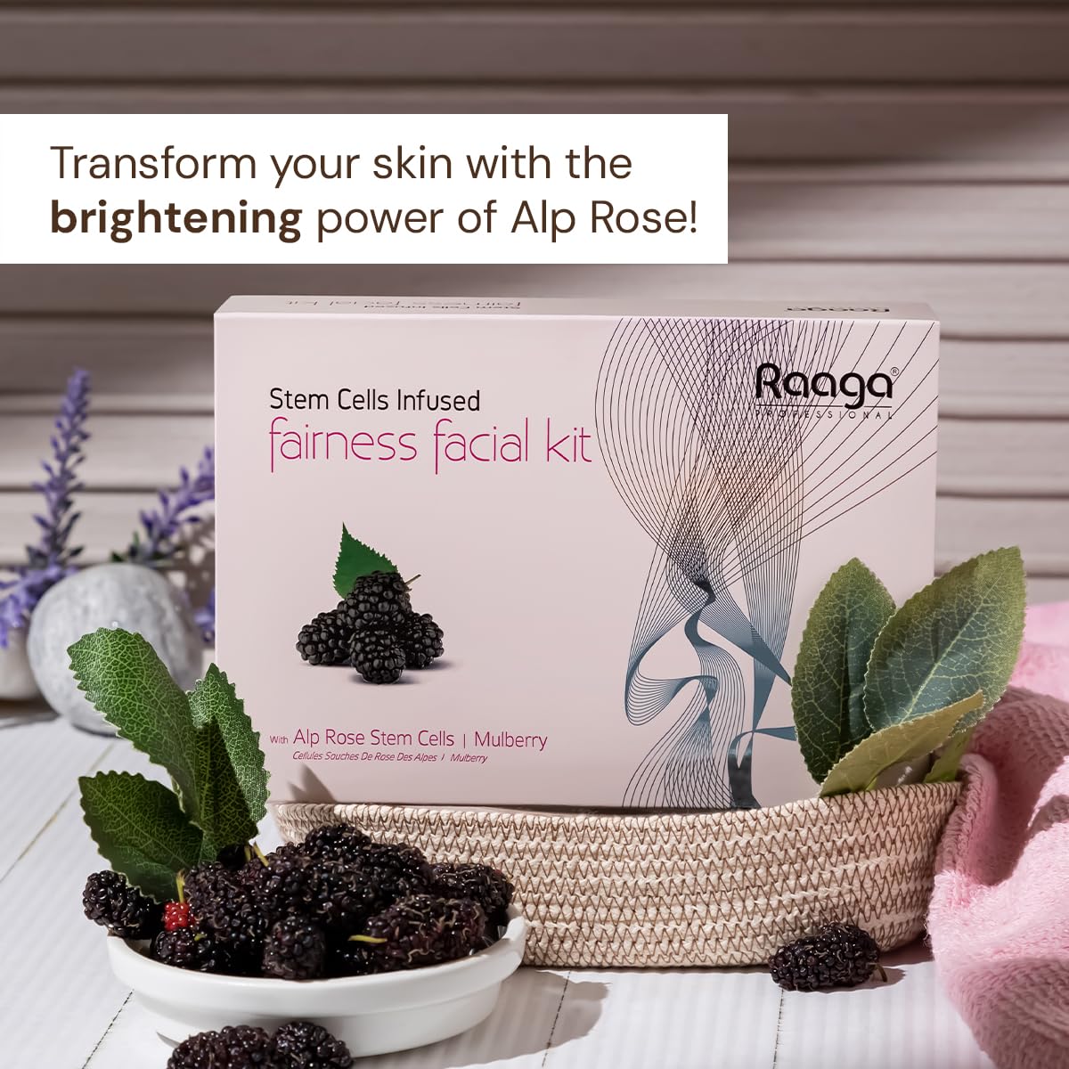 Raaga Professional Stem Cells Infused Fairness Facial Kit - 8902979021067 - Transform your skin with the brightening power of alp rose