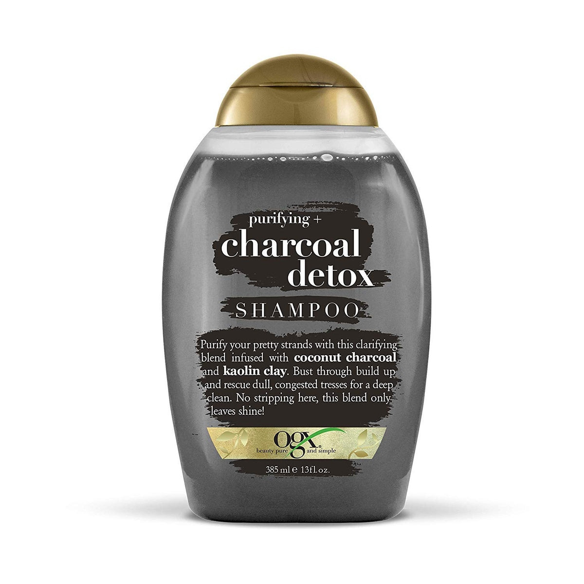 OGX Purifying Charcoal Detox Shampoo, with Coconut Charcoal & Kaolin Clay, | For Dry, Color Treated, Greasy, Oily, Curly hair 385ml