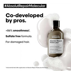 L'Oréal Professionnel Absolut Repair Molecular Sulfate-Free Deep Repairing Shampoo, 1500ml |  for Damaged Hair