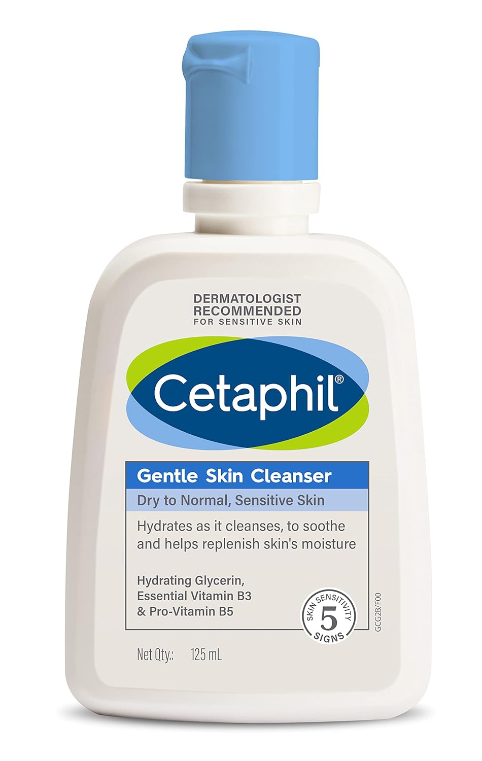 Cetaphil Face Wash Gentle Skin Cleanser, 125 ml | for Dry to Normal, Sensitive Skin, Hydrating Face Wash with Niacinamide, Vitamin B5