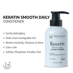 Beauty Garage Keratin Smooth Daily Conditioner - 300 ml | Sulfate Free