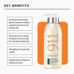 Biotop Professional 911 Conditioner Quinoa 1000ml|Unisex|With Quinoa Proteins which helps to Replenish Essential Amino Acids|For Colored, Very Damaged & Burnt/Over processed hair|Paraben & Sulfate free