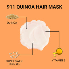 Biotop Professional 911 Hair Mask Quinoa 850ml |Unisex| Provides a Rich Dose of Vitamins & Proteins |Paraben, SLS & Sulfate free |For Colored, Extremely Dry, Very Damaged and Burnt/Over processed hair