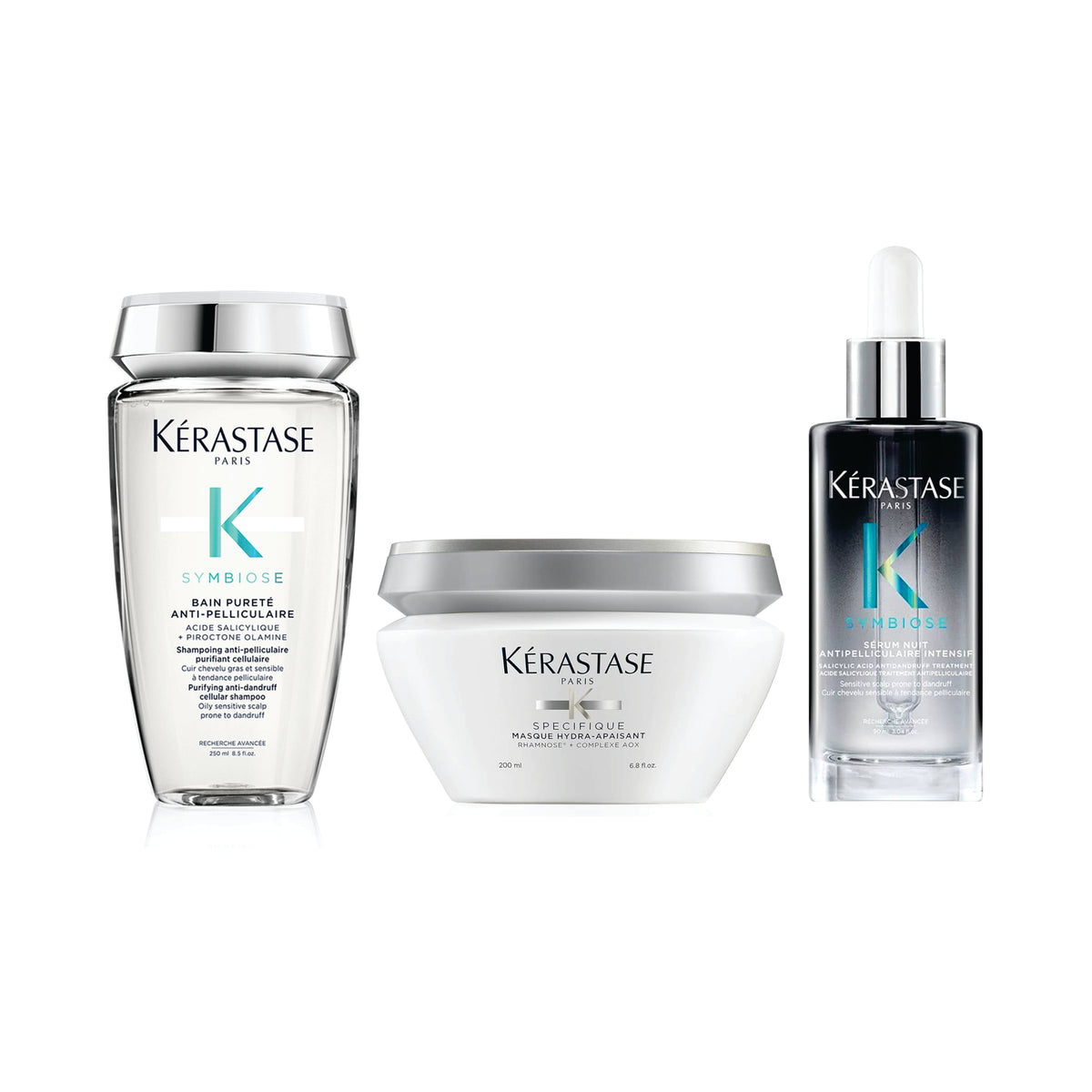 Kerastase Symbiose Purete Shampoo, Hydra apaisant Mask and Symbiose Serum Combo (250ml + 200ml +90ml)