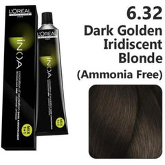 Loreal Inoa Hair Color 60G 6.32 Dark Golden Blonde +Developer 1000ml Combo