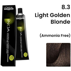 Loreal Inoa Hair Color 60G 8.3 Light Golden +Developer 1000ml Combo