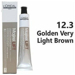 Loreal Majirel Hair Color 50G 12.3 Golden Very Light Brown+ Oxidant 1000Ml Combo