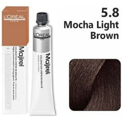 Loreal Majirel Hair Color 50G 50G 5.8 Mocha Light Brown+ Oxidant 1000Ml Combo