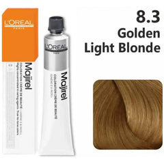 Loreal Majirel Hair Color 50G 8.3 Golden Light Blonde + Oxidant 1000Ml Combo