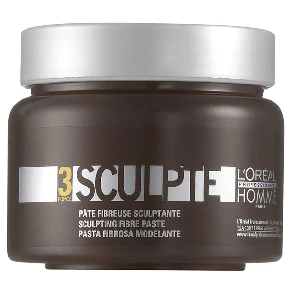 L'Oreal Professionnel Paris Homme Force 3 Sculpte Sculpting Fibre Paste Clay - 150gm