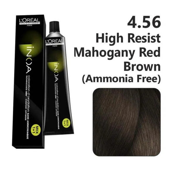 Loreal Inoa Ammonia Free Hair Color 60G 4.56 Mahogany Red Brown