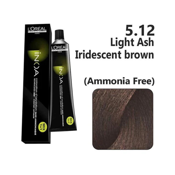 Loreal Inoa Ammonia Free Hair Color 60G 5.12 Light Ash Iridescent Brown