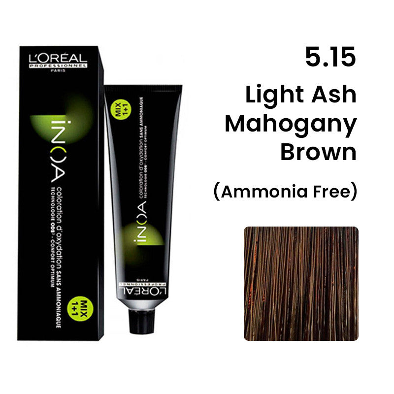 Loreal Inoa Ammonia Free Hair Color 60G 5.15 Ash Mahogany Brown