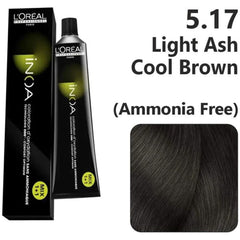 Loreal Inoa Ammonia Free Hair Color 60G 5.17 Light Ash Cool Brown + Developer 1000ml Combo