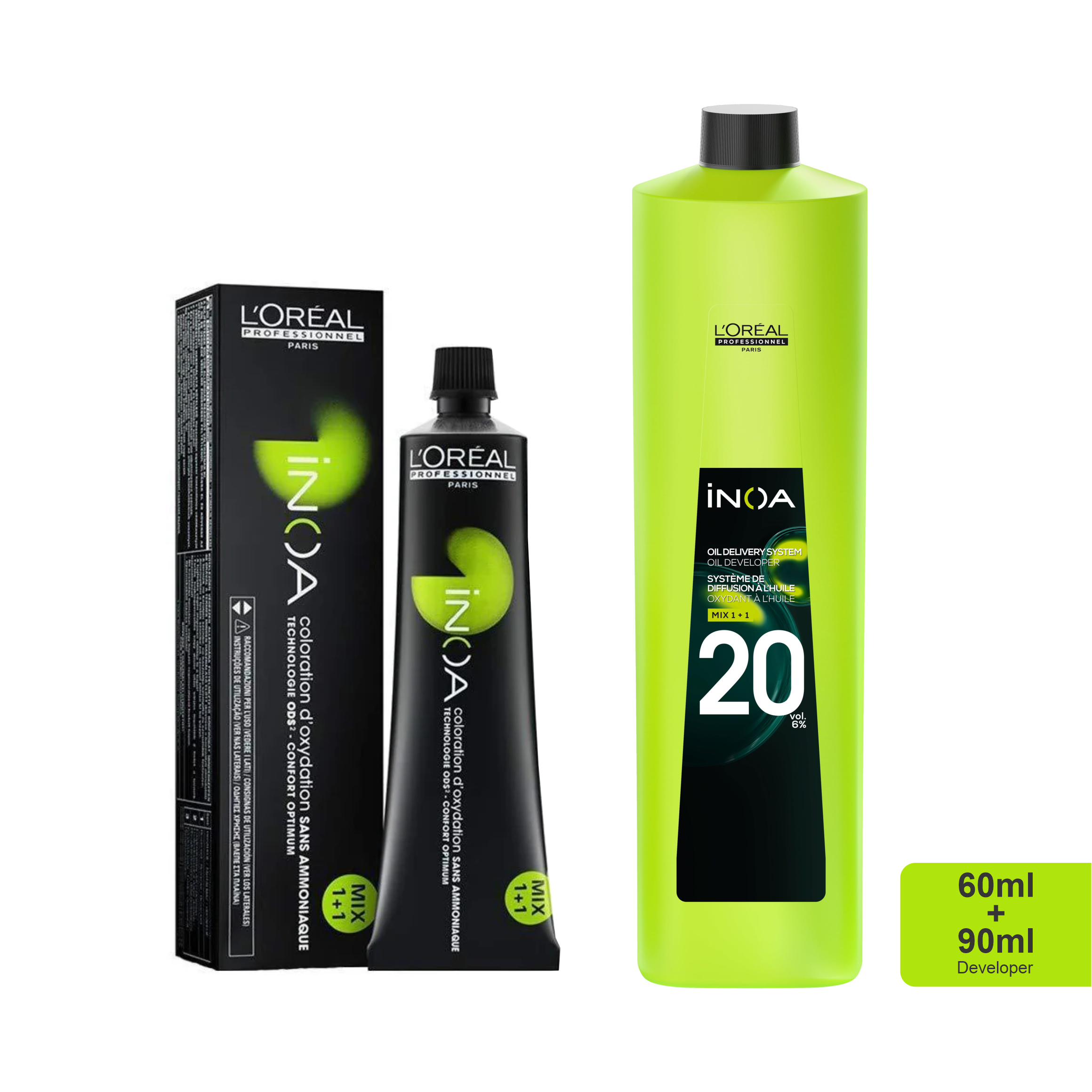 Loreal Inoa Ammonia Free Hair Color 60G 5.17 Light Ash Cool Brown + Developer 90ml Combo