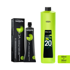Loreal Inoa Hair Color 60G 6.34 Dark Golden Copper Blonde + Developer 90ml Combo