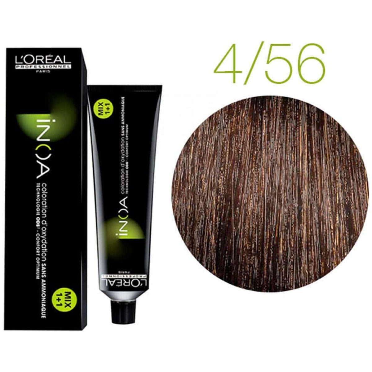 Loreal Inoa Hair Color 60G 4.56 Mahogany Red Brown + Developer 1000ml Combo