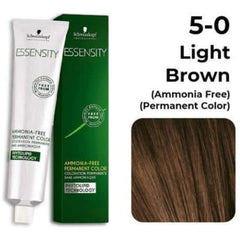 Schwarzkopf Essensity Hair Color 60G 5-0 Light Brown + Developer 1000ml Combo