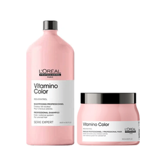 L'OREAL PROFESSIONNEL PARIS Vitamino Color Shampoo 1500Ml & Hair Mask 500Gm Combo With Resveratrol For Color-Treated Hair