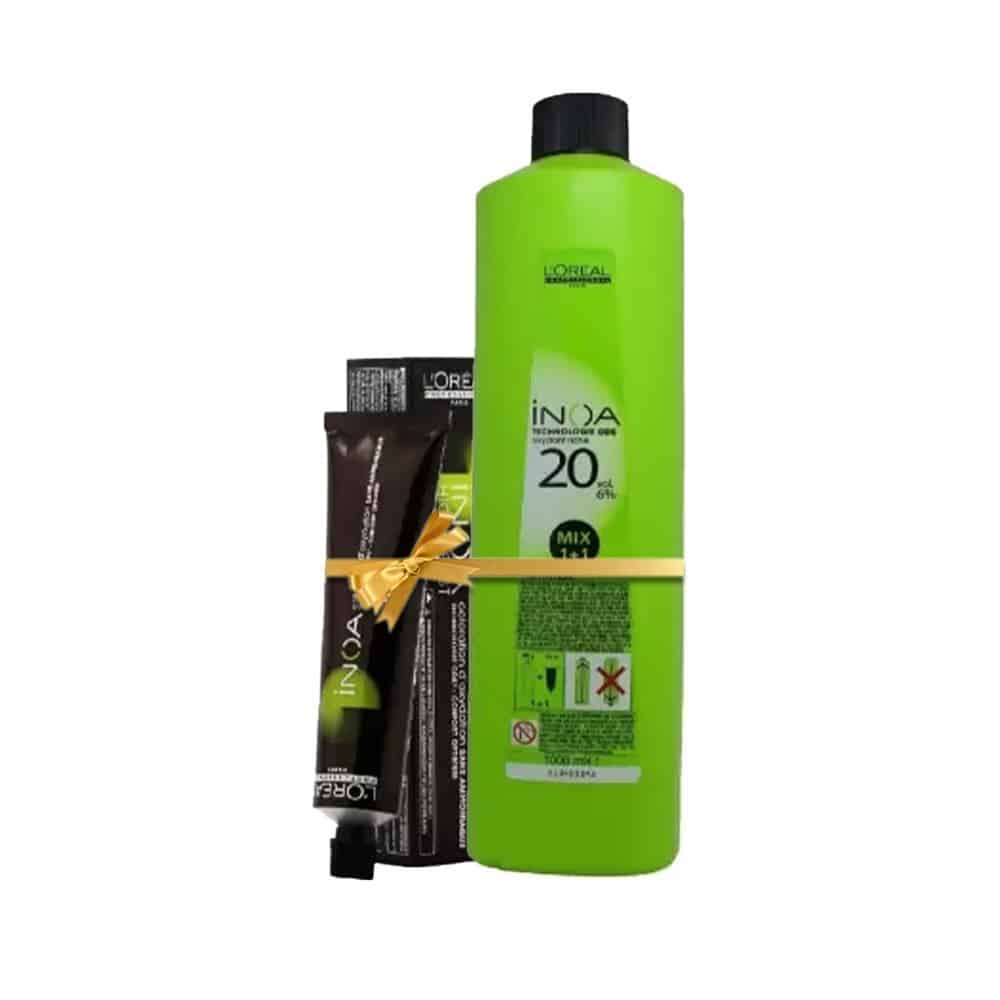 Loreal Inoa Hair Color 60G 6.32 Dark Golden Blonde +Developer 1000ml Combo