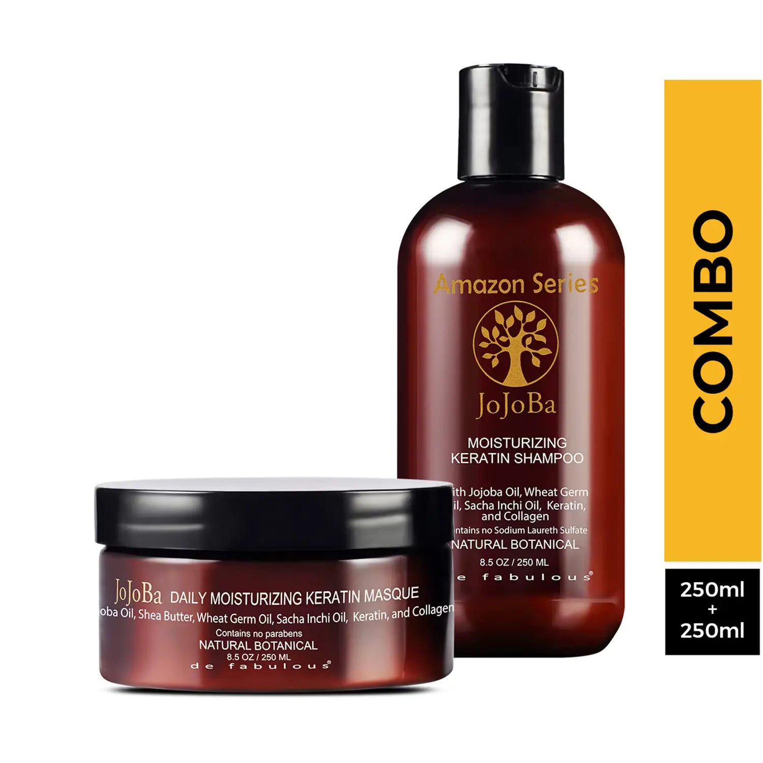 Amazon Series Jojoba Moisturizing Keratin Shampoo and Masque Combo Pack 250ml + 250ml