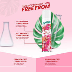 Batiste Instant Hair Refresh Dry Shampoo Sweetie Fragrance, Absorb Oil Between Washes, Waterless Shampoo - 200 ml