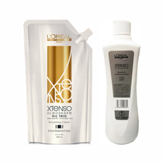 Loreal X-Tenso Oleoshape Smoothing Extra Resistant Hair Straightener 400ml+ Neutralizing Cream 495ml