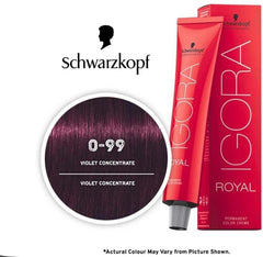 Schwarzkopf Igora Hair Color 60ml 0-99 Violet Concentrate + Developer 20 Vol Combo