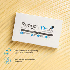 Raaga Professional De-Tan Tan Removal Cream with Kojic and Milk 72 g (12 g x 6 sachets)