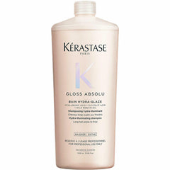 Kérastase Gloss Absolu Anti-Frizz Shampoo For Bouncy, Glossy Hair | Fine To Medium Hair | 4-Days Anti-Frizz | With Hyaluronic & Glycolic Acid, Wild Rose-In-Oil | 1000ml