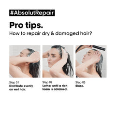 L'Oréal Professionnel Serie Expert Absolut Repair Shampoo For Damaged & Weakend Hair, 1500ML - 8901526509379 - How to Use Absolut Repair Shampoo