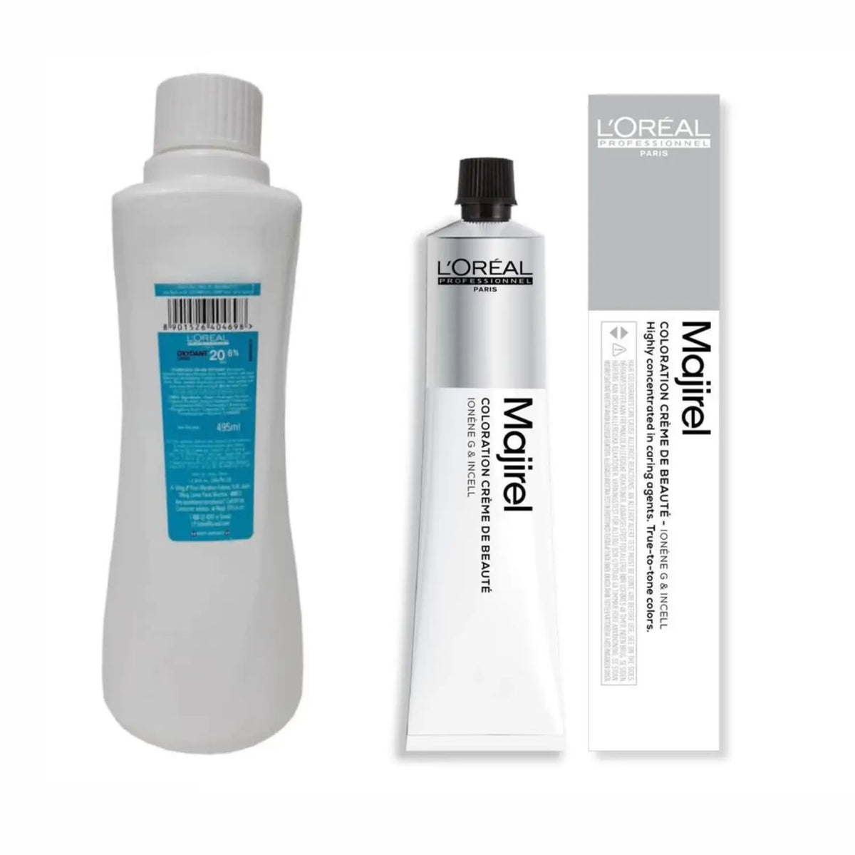 Loreal Professional Majirel Hair Color 50G No Rouge Mix Red + Oxidant 495Ml Combo