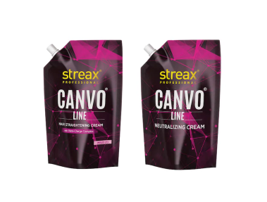 Streax Canvo Line Big Straightening Cream and Neutralizing Cream (Mild) (500g + 500g)