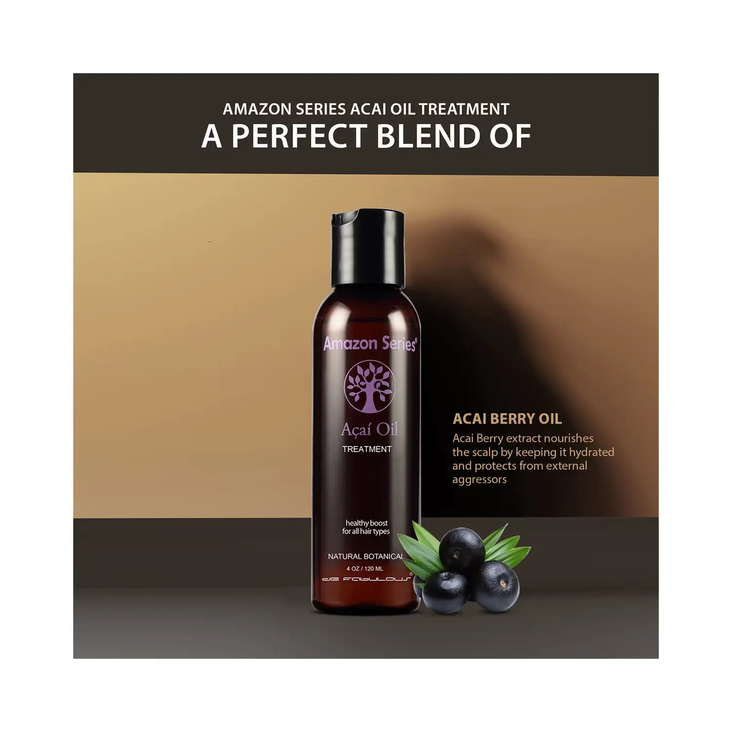 Amazon Series Acai Oil Treatment -120ml - 609728131814 - Perfect blend of acai berry oil