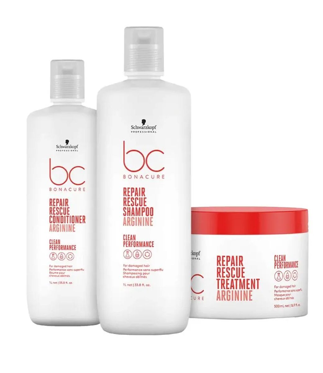 Schwarzkopf Professional BC Bonacure Peptide Repair Rescue Arginine Shampoo + Conditioner + Mask Combo (1000ml)