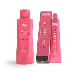 Streax Professional Argan Secrets Hair Color No. 3 - Dark Brown 60g + 20 Vol Developer 250ml Combo