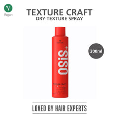 Schwarzkopf Professional OSiS+ Texture Craft Dry Texture Hair Styling Spray Mist I Non Crispy Hair With a Natural Shine I Flexible hold | 300 ml