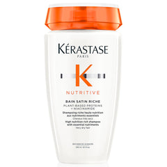 Kerastase Nutritive Bain Satin Riche Shampoo | Cleanses & Deeply Replenishes Moisture | With Plant-Based Proteins & Niacinamide | For Medium to Thick to Dry Hair | 8.5 Fl Oz