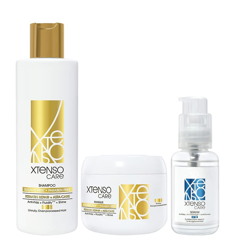 Xtenso Care Sulfate & Pereben free Shampoo & Mask & Serum Combo (For Straightened Hair) 250ml+196g+50ml