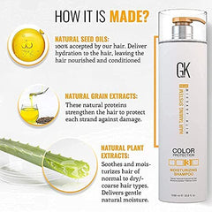 GK Hair Global Keratin Moisturizing Shampoo 1000ml For Hydration Color Protection Dry Frizzy Damaged Hair - Sulfate Paraben Free