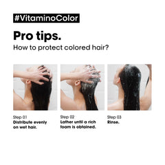 L'Oréal Professionnel Vitamino Color Shampoo For Coloured Hair, 300ML - 8901526509225 - How to use Vitamino Color Shampoo