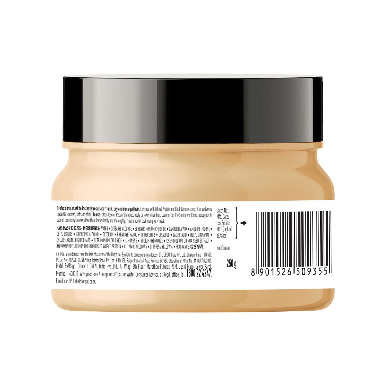 L'oreal Professionnel Paris Serie Expert Absolut Repair Mask, 250ml - 8901526509355 - product back