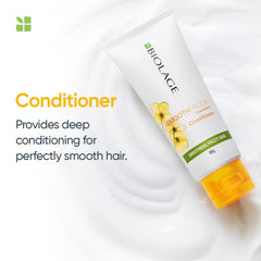 Biolage Smoothproof Conditioner For Frizzy Hair | Provides Humidity Control & Anti-Frizz Smoothness | With Camellia Flower | Natural & Vegan (196gms)